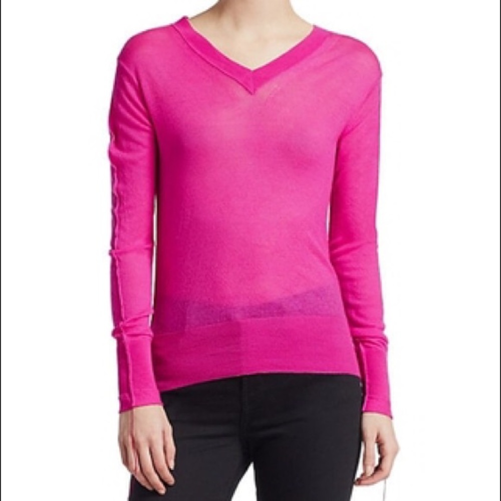 Helmut Lang Sheer Cashmere V-neck